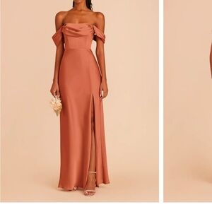 Birdy Grey Mia Matte Satin Convertible Dress - Terracotta Small